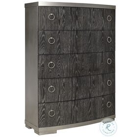 Eve New Black And Aged Silver 5 Drawer Chest