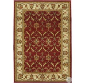 Lifestyles Red And Ivory Agra Large Rug