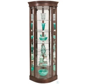 Lighthouse Auberge Candlelight Cherry Curved Corner Curio Cabinet