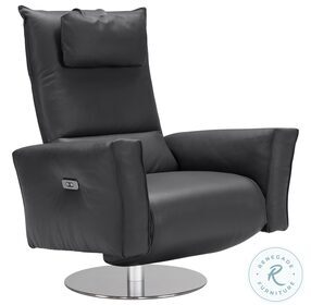 Liliana Anthracite Leather Swivel Reclining Accent Chair
