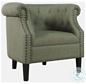 Lily Sage Upholstered Barrel Back Accent Chair