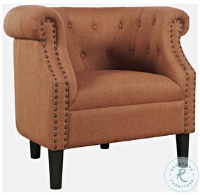 Lily Spice Upholstered Barrel Back Accent Chair