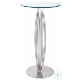 Linda Stainless Steel Glass Top 24" Round Bar Table