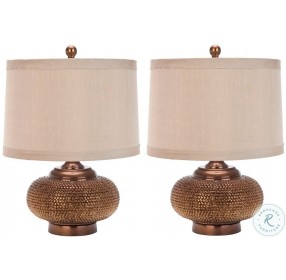 Alexis Copper 19" Gold Bead Table Lamp Set of 2