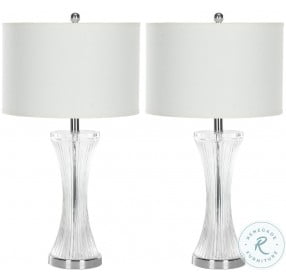 Zelda Clear 25" Glass Large Table Lamp Set of 2
