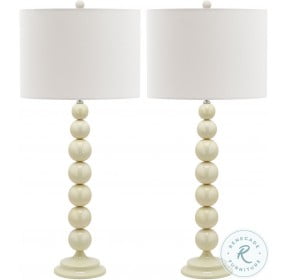 Jenna White 31" Stacked Ball Table Lamp Set of 2