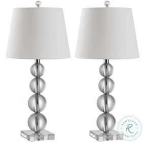 Millie Clear 26" Crystal Ball Large Table Lamp Set of 2