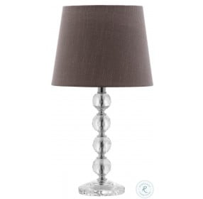 Nola Clear 16" Stacked Crystal Ball Table Lamp With Light Gray Shade Set of 2