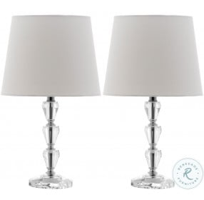 Dylan Clear 16" Tiered Crystal Dark Grey Table Lamp Set of 2