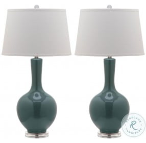 Blanche Teal 32" Gourd Lamp Set of 2