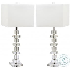 Deco Clear 28" Crystal Table Lamp Set of 2