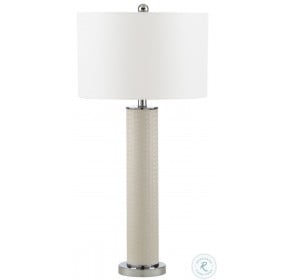 Ollie Cream 31" Faux Woven Leather Table Lamp Set of 2