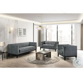 Calabasas Light Gray Velvet Living Room Set