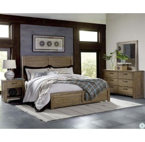 Soho Natural Wood Panel Bedroom Set