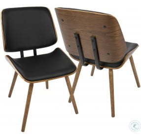 Lombardi Brown and Black Chair Set of 2