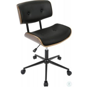 Lombardi Walnut And Black Adjustable Office Chair