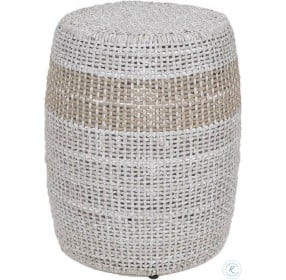 Loom Taupe White Flat Rope And Stripe Accent Table