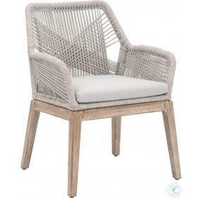 Loom Wicker Natural Gray Arm Chair Set of 2