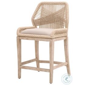 Loom Light Gray And Sand Rope Counter Height Stool