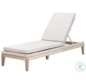 Loom Performance Pumice And Taupe White Flat Rope Outdoor Lounge Chaise