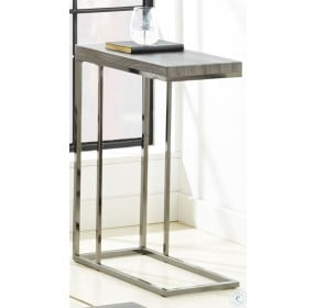 Lucia Gray And Black Nickel Silvershield 3D Laminate Chairside End Table