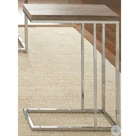 Lucia Brown And Chrome Silvershield 3D Laminate Chairside End Table