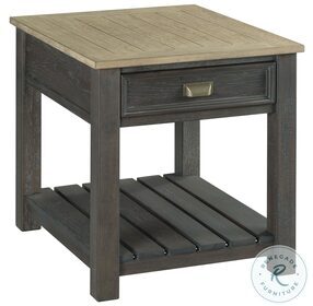 Hamilton Lyle Creek Toasted Caramel And Smoked Charcoal Rectangular Drawer End Table