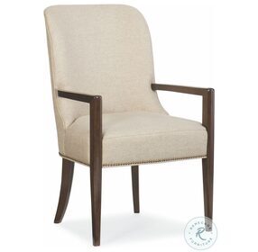 Modern Streamline Neutral Upholstered Arm Chair Set Of 2