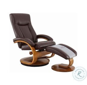 Relax-R Whisky Air Leather Hamilton Recliner and Ottoman