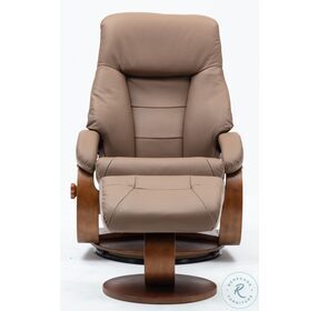 Relax-R Sand Top Grain Leather Montreal Recliner and Ottoman
