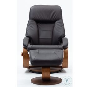 Relax-R Espresso Top Grain Leather Montreal Recliner and Ottoman