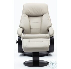 Relax-R Putty Top Grain Leather Montreal Recliner and Ottoman