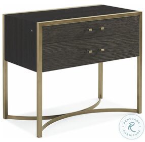 Modern Artisan Remix Black Stained Ash And Cerused Oak 2 Drawer Nightstand