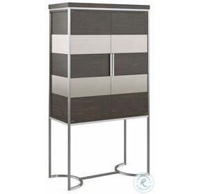 La Moda Sepia And Smoked Stainless Steel Paint Bar Cabinet