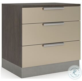 La Moda Sepia And Smoked Stainless Steel Paint Nightstand