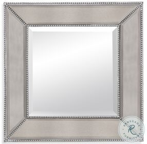 Beaded Silver Leaf Rectangular Wall Mirror