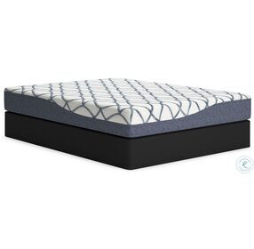 Chime Elite 10" White And Blue 2.0 Queen Mattress with Foundation