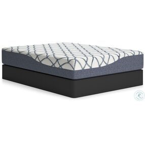 Chime Elite 12" White And Blue 2.0 California King Mattress with Foundation