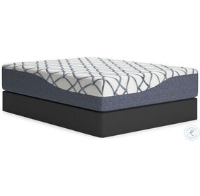 Chime Elite 14" White And Blue 2.0 King Mattress with Foundation
