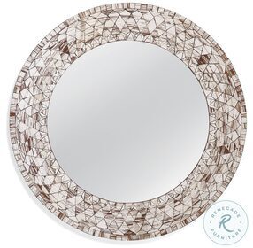 Teach Brown And White Mosaic Wall Mirror