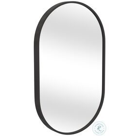 Oval Matte Black Wall Mirror