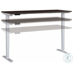 Move 40 Series Mocha Cherry And Cool Gray Metallic 72" Adjustable Height Standing Desk