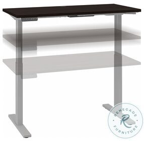 Move 60 Black Walnut 48" Electric Adjustable Height Desk With Cool Grey Metallic Base