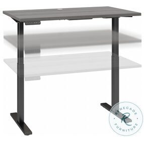 Move 60 Platinum Grey 48" Electric Adjustable Height Standing Desk With Black Base