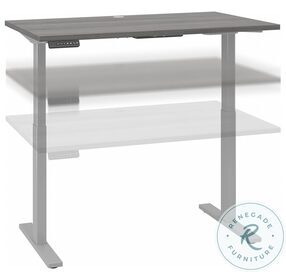 Move 60 Platinum Grey 48" Electric Adjustable Height Standing Desk With Cool Grey Metallic Base
