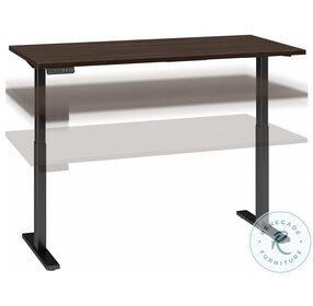 Move 60 Black Walnut 60" Electric Adjustable Height Standing Desk With Black Base
