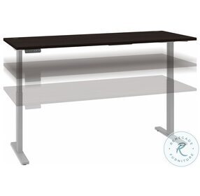 Move 60 Black Walnut 72" Electric Adjustable Height Standing Desk With Cool Grey Metallic Base