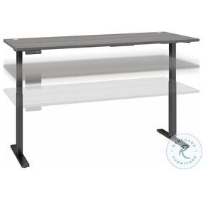 Move 60 Platinum Grey 72" Electric Adjustable Height Standing Desk With Black Base