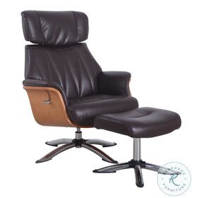 Relax-R Espresso Air Leather Caitlin Recliner and Ottoman