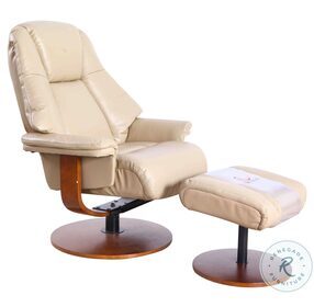 Relax-R Cobble Air Leather Lindley Recliner and Ottoman
